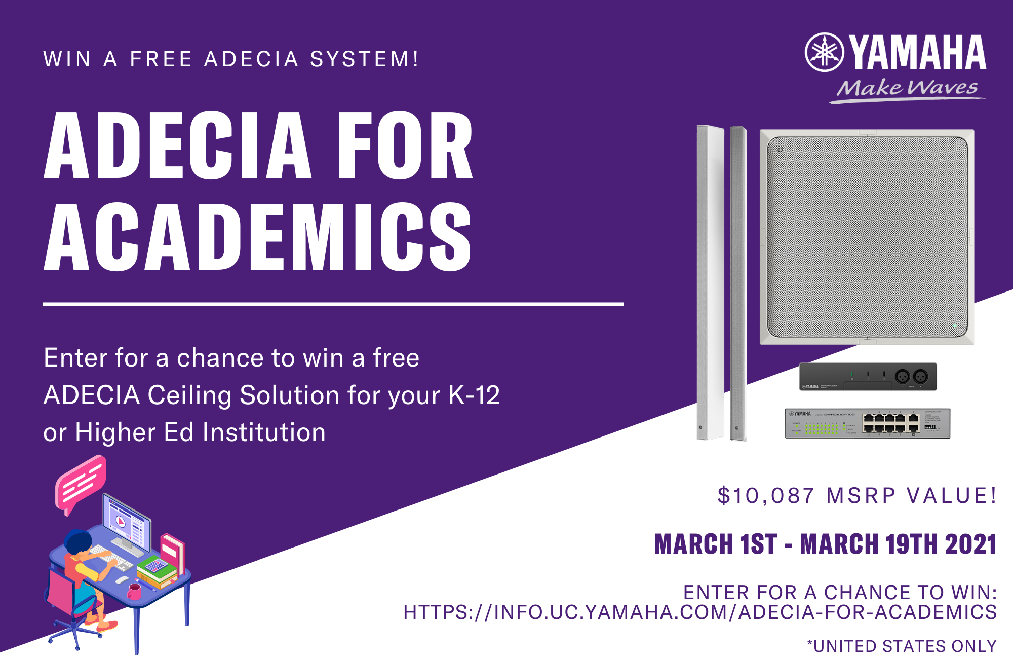 Yamaha Uc Hosts School Giveaway For Adecia Ceiling Solution Sound Video Contractor