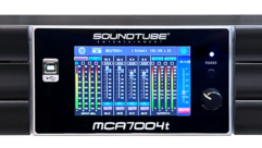 Front view of SoundTube MCA-7004t DSP Dante-enabled amplifier